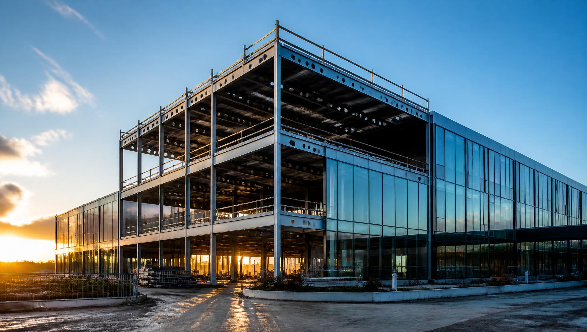 Modern commercial construction site